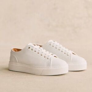 NWOB Maël Sézane Trainers White Leather Platform Sneakers Size 10 41 RET $180
